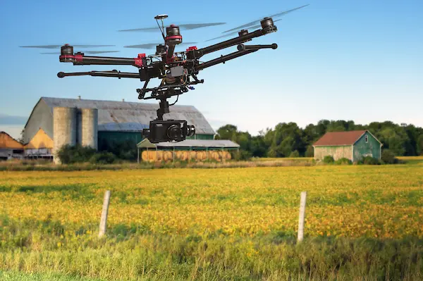 Close up of a drone flying