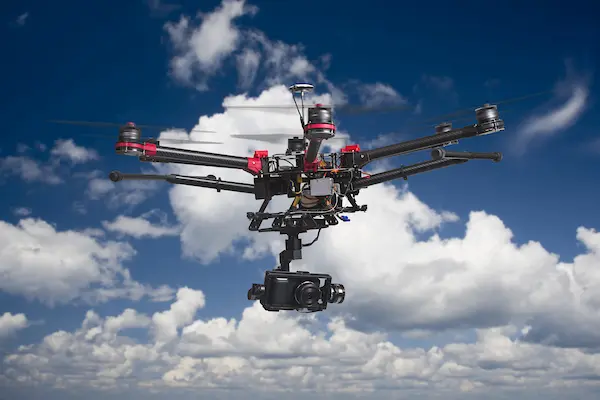 Another close up of a drone flying