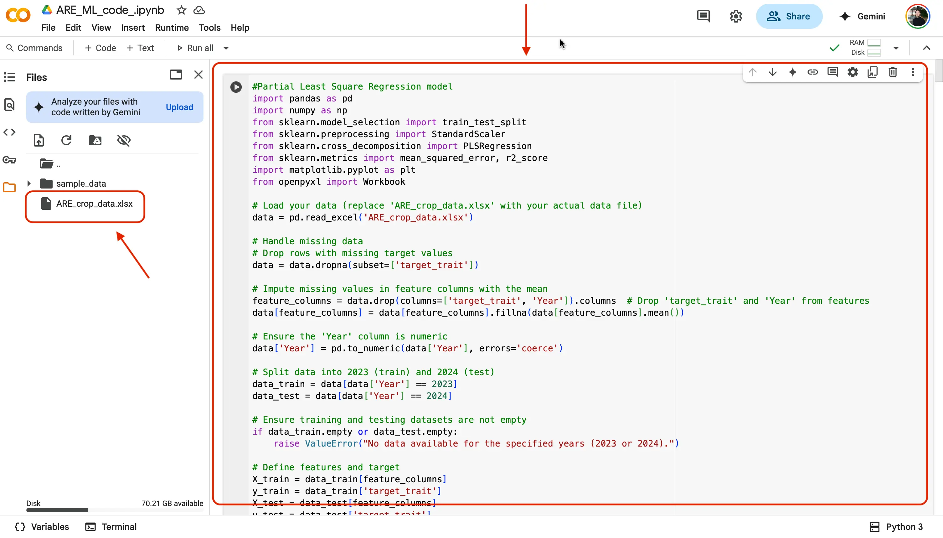 Confirming the files are in Google Colab