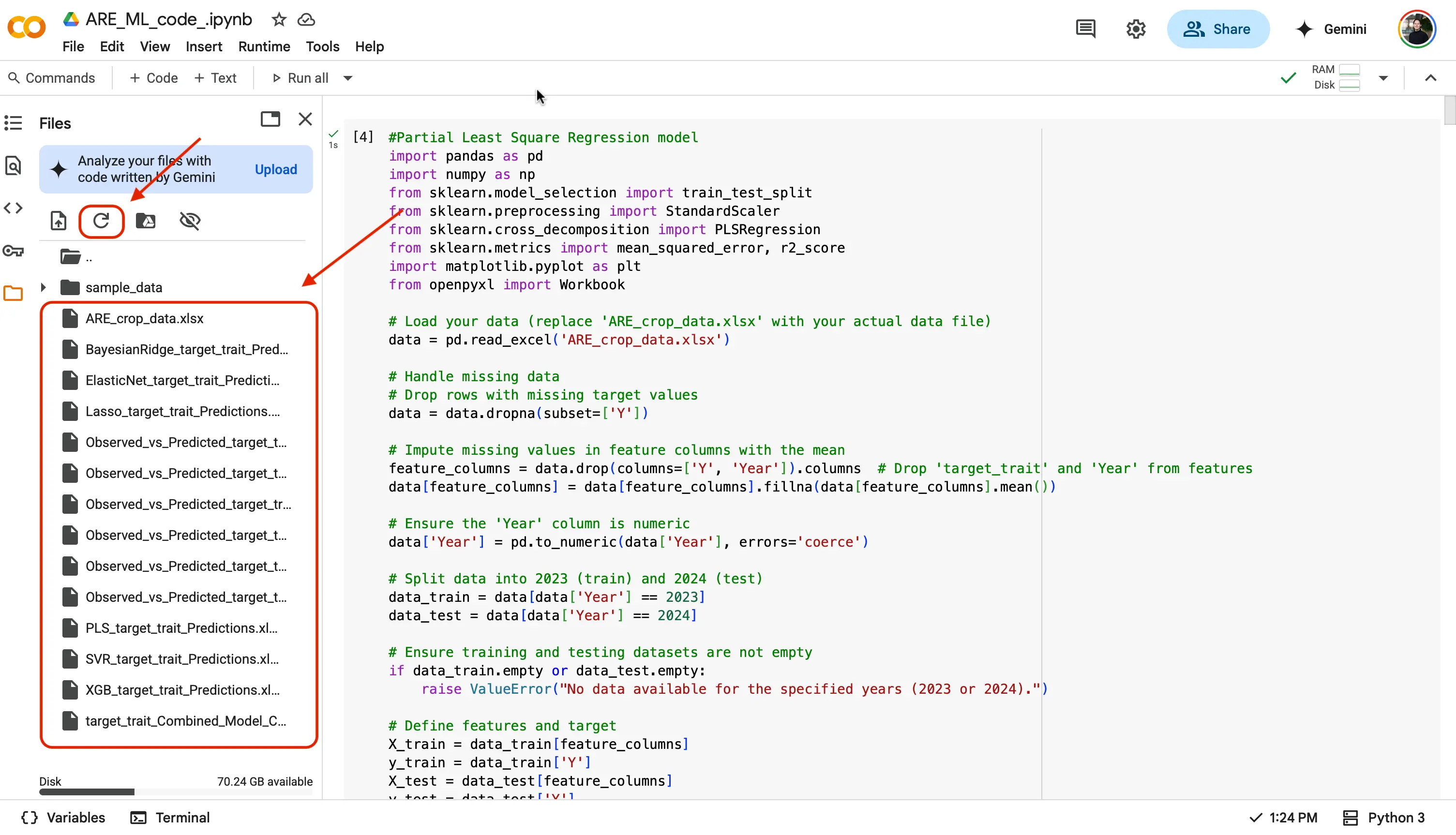 Showing the saved figures and results in the console 