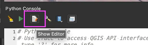 Finding the Show Editor button