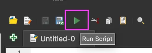 Finding the Run Script button