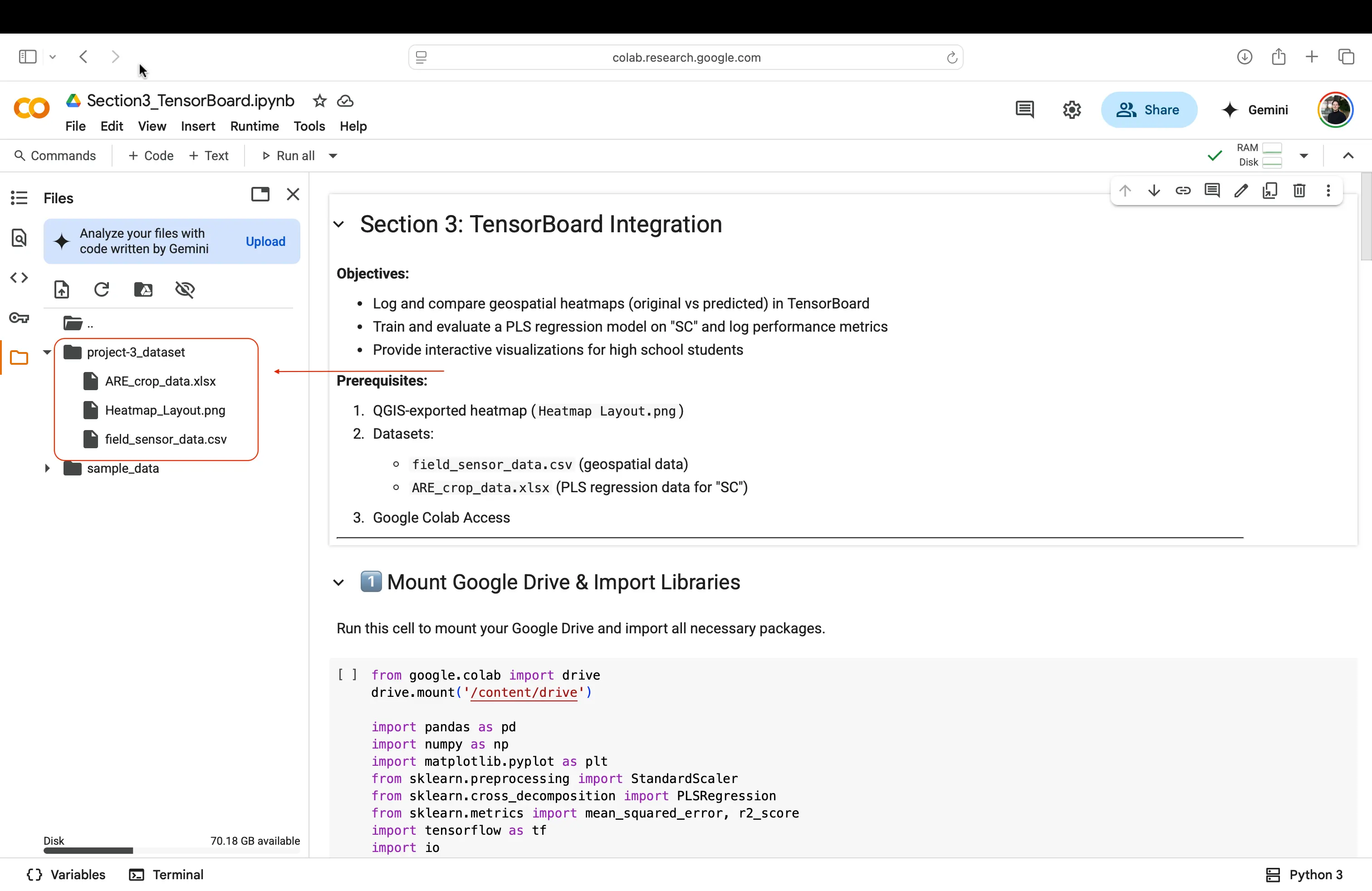Verifying all files are uploaded to Google Colab 
